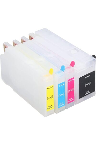 Generic خرطوشة حبر بأربعة ألوان مع شريحة دائمة، علبة حبر قابلة لإعادة التعبئة...