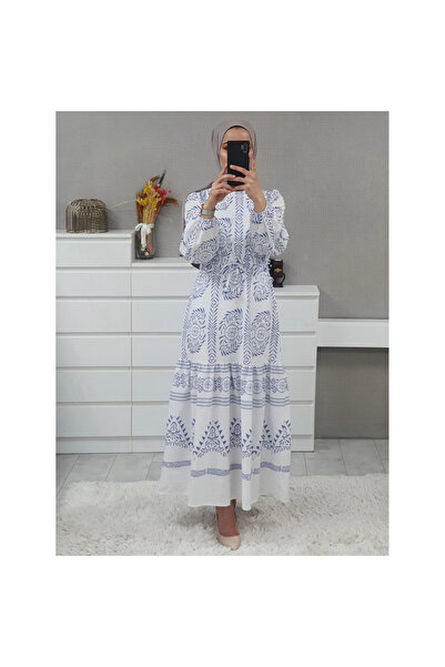 COjans Tunnel lace-up long dress -white