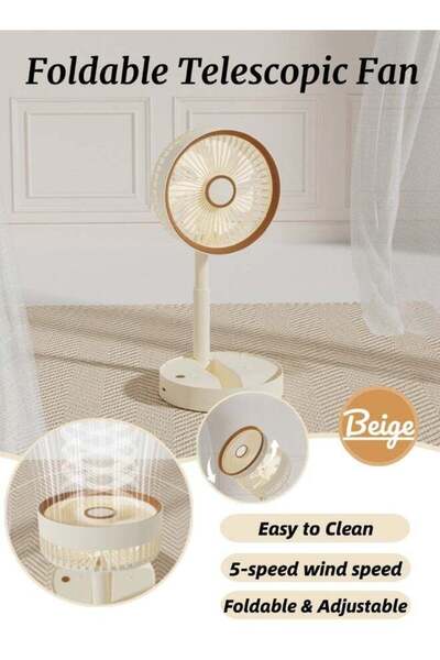 Generic Foldable Telescopic Fan Adjustable Height Ventilation Fan Desktop Fan...