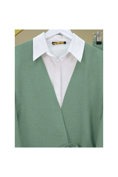 COjans Kimono Suit with Tie Front Trousers-Mint