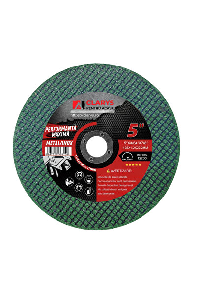 Clarys Green cutting disc for metal/stainless steel CLARYS, 125×1.2×22.23 mm ...
