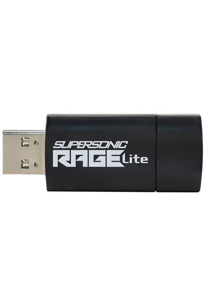 Patriot Supersonic Rage Lite USB Memory 120 MB/s, 64 GB, USB 3.2, Black