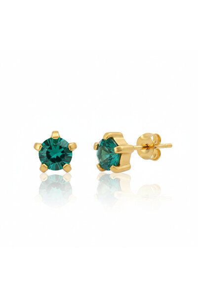 EAR GEAR 24K Gold Plated 4mm Blue Zircon Earrings USA