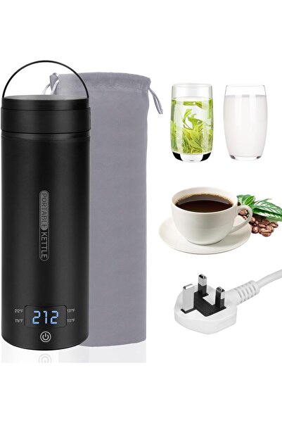 Generic غلاية كهربائية للسفر، كوب صغير من الفولاذ المقاوم للصدأ سعة 500 مل لل...