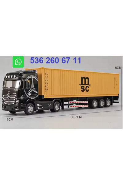 Maket 30 cm uzunlukta 1/50 ölçek MERCEDES ACTROS KONTEYNER TIR