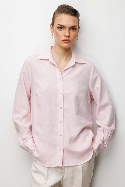 Ekol Polo Collar Linen Shirt