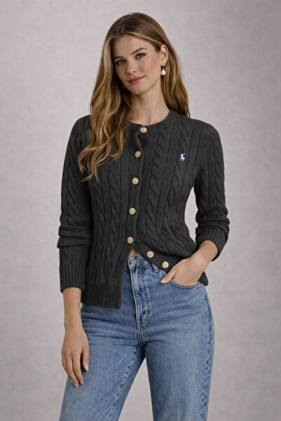 FİFTY ONE Women's Knitted Patterned Buttoned Knitwear Cardigan