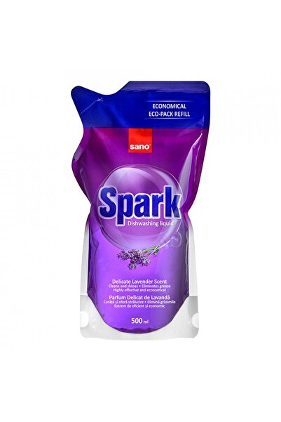Sano Set 4 x Rezerva Detergent de Vase Spark, cu Lavanda, 500 ml