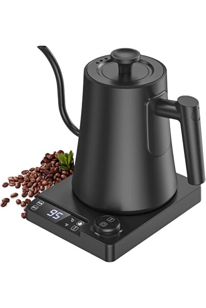 Generic 1L Black Gooseneck Kettle, 1200W Temperature Control Coffee Kettle wi...