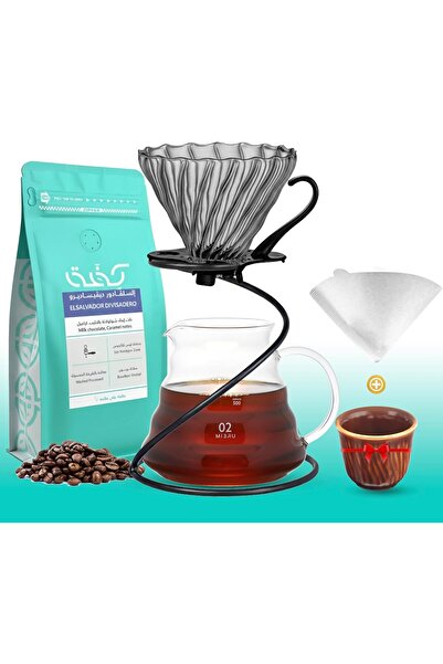 Generic طقم ماكينة تحضير القهوة MIBRU 6 في 1 V60 للتقطير اليدوي - طقم تحضير ي...