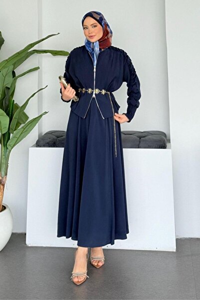 Şulemoda Giyim Alev Gipeli Suit Navy Blue