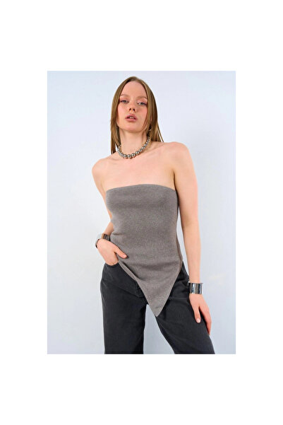 Ekince Tricou lung lateral - Gri mediu