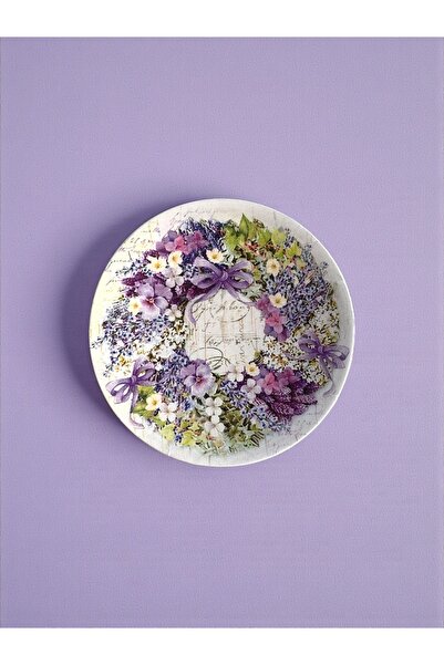 unique florya Διακοσμητικό Πιάτο Τοίχου Μικρού Μεγέθους με θέμα τη Λεβάντα, Δ...