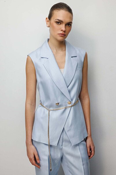 Ekol Beli Zincir Kemerli Kruvaze Yelek