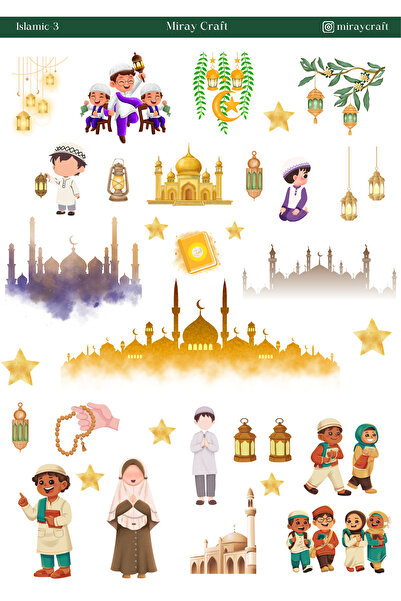 MirayDesign 1 Islamic Themed Sticker Sheet (12×17 cm)