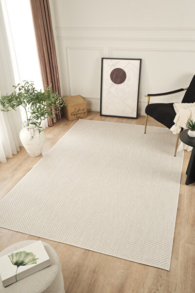 Konfor Halı Sisalux 3081 Krem Bej Sisal Dokuma Jüt Kilim Hav Toz Vermez Halı ...