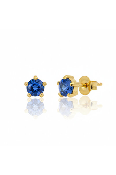 EAR GEAR 24K Gold Plated 4mm Sapphire Earrings USA