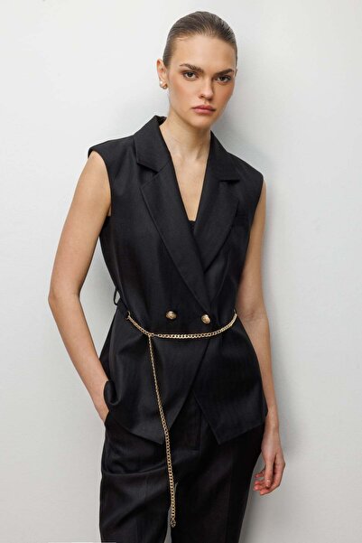 Ekol Beli Zincir Kemerli Kruvaze Yelek