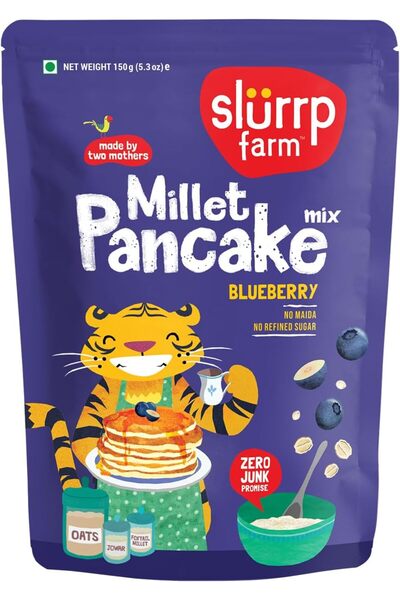 SLURRP FARM مزيج بان كيك مع توت أزرق حقيقي - 150 غرام | مزيج إفطار سريع مصنوع...