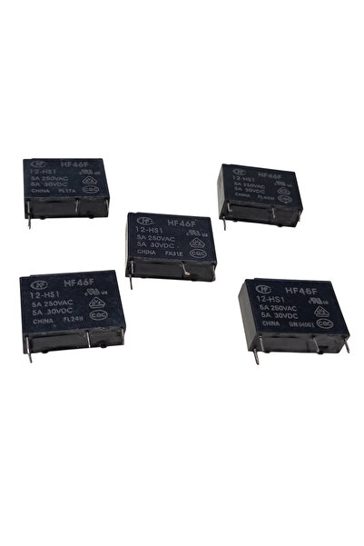Devre Dünyası 5 Adet Hongfa HF46F 12-HS1 12V DC 5A 250VAC 30VDC SPST-NO 4 Pin...