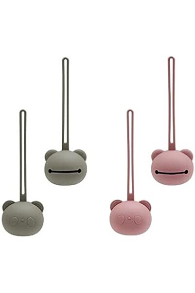 Arabest عبوة من قطعتين من مشبك حامل لهاية سيليكون على شكل باندا للأطفال، وحاف...