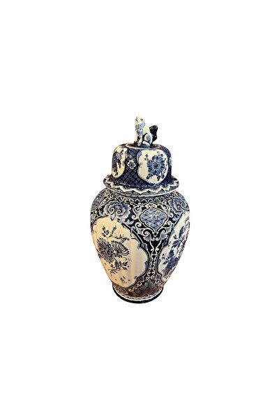 tayfuntufan antika koleksiyon مزهرية هولندية ديلفتس بطول 46 سم مصنوعة من البو...