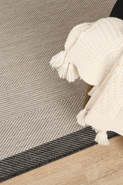 Konfor Halı Sisalux 3088 Gri Antrasit Sisal Dokuma Jüt Kilim Hav Toz Vermez Salon Mutfak Oturma Odası Halısı