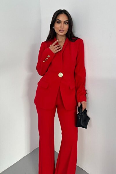 ZF BUTİK Σετ σακάκι με χρυσά κουμπιά