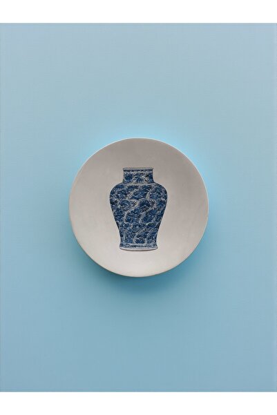 unique florya Duvar Tabağı Küçük Boy Blue Blanc Temalı Dekoratif Mutfak Salon...