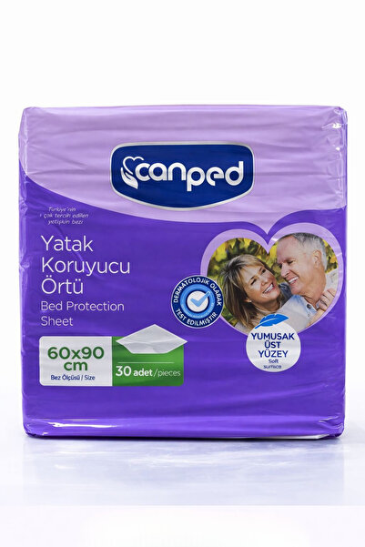 Canped غطاء حماية للسرير 60x90 سم 30 قطعة مقاوم للسوائل للاستخدام مرة واحدة