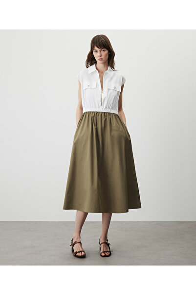 MISS IPEKYOL Colorblock çift parça görünüm elbise