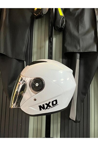 NXO Çift Vizörlü Çenesi Açık Yarım Kask