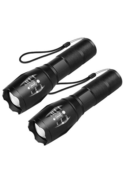 YESMAX LED Flashlight, 2Pack Zoomable Flashlights Portable Handheld Flashligh...