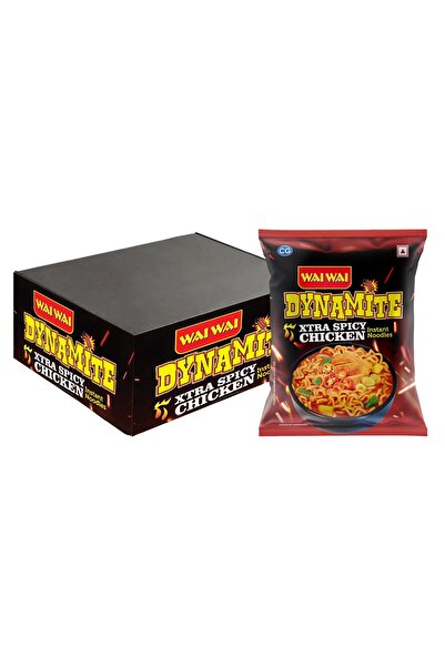 WAİ WAİ نودلز دجاج ديناميت - حار جداً، عبوة من 10 قطع، وزن كل قطعة 100 غرام