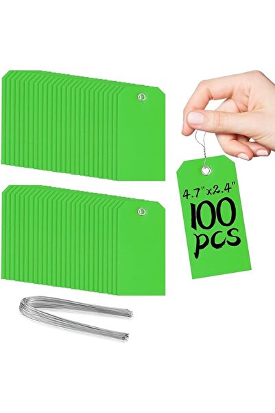 Arabest 100 Pcs Tags with Wires,Waterproof Writable Tags,with String Attached...