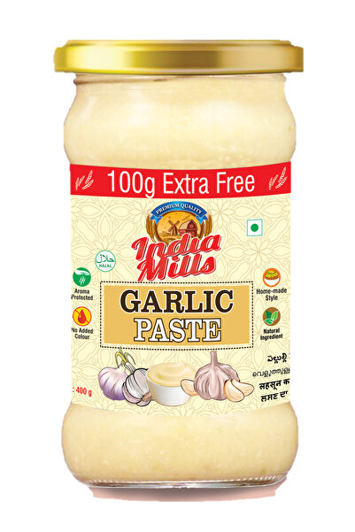 India Mills معجون الثوم، 400 غرام