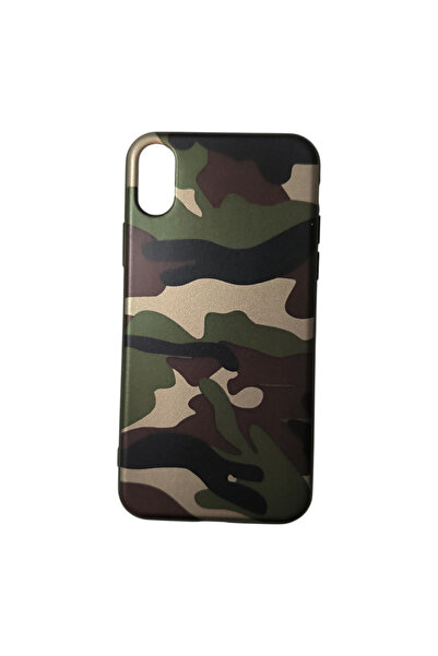 OEM Carcasă compatibilă cu iPhone X / XS, silicon, culoare militară, verde, maro