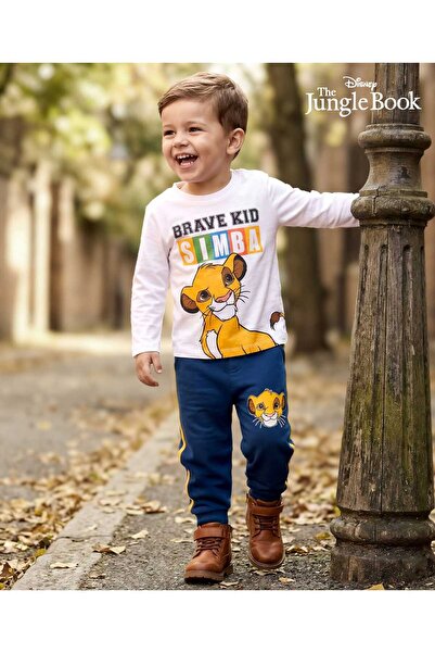 Babyhug Disney طقم بلوزة بأكمام طويلة وبنطال رياضي من نسيج جيرسي ناعم، مستوحى...