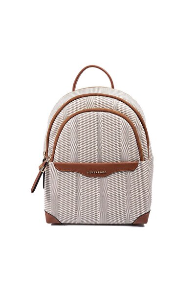 Silver Polo Silver & polo sp1265 women's backpack wicker beige-tan