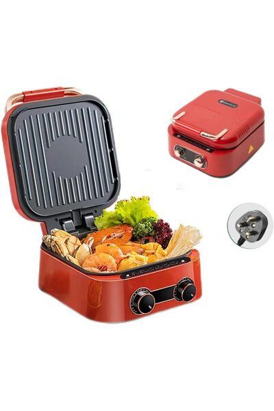 Generic Red Color - Deepen Height Large Capacity Electric Baking Pan and Cook...