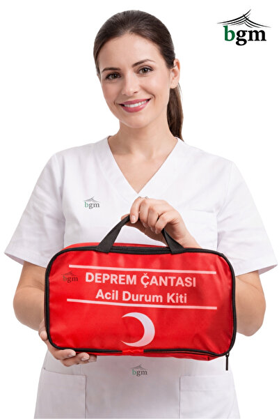 bgm Deprem Çantası Acil Müdahale Kiti Temel Malzemeler – Fermuarlı 33 Parça Ç...