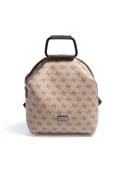 Silver Polo Silver & polo sp771 women's backpack monogram dark beige-brown
