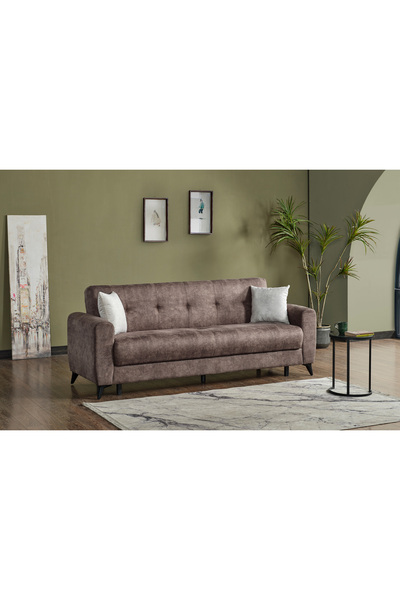 Meşe Home Dorian Kollu Bazalı Yerden Yüksek Kaliteli Kumaş Rahat Yaylı Çekyat...