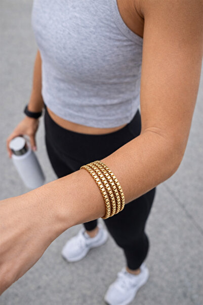 Modex Cube Chain Detail Adjustable 4-Piece Bracelet (17cm)