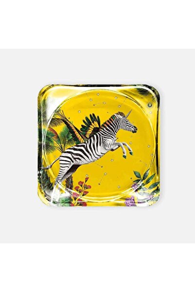 VITELLI DUBAI WONDERLAND Yellow Zebra Acrylic Coaster