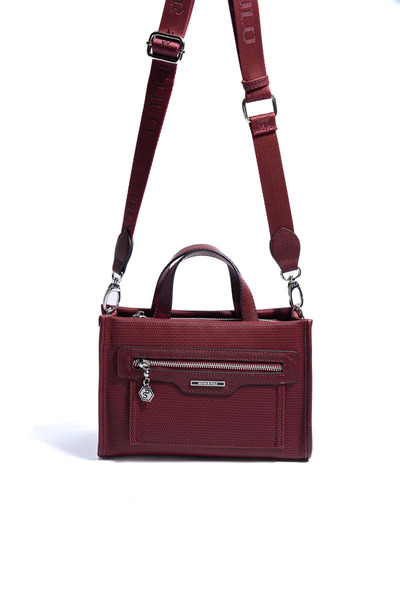 Silver Polo Silver & polo sp1271 women's honeycomb handbag - burgundy