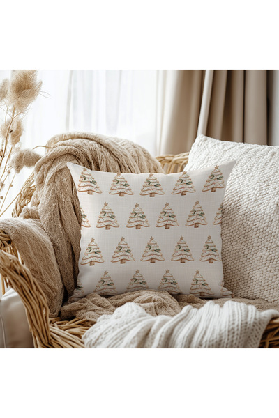 Evmila Decorative Throw Pillow Cover, Minimalist Christmas Pine Tree Pattern,...
