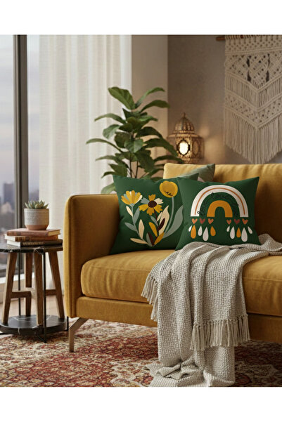 Harika bir ev HARİKABİREV|KIRLENT KILIFI & NAKIŞSIZ DİJİTAL BASKI 2Lİ (YEŞİL-...