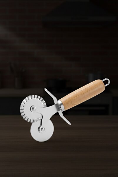 JASPER Jpr10970 قطاعة بيتزا بمقبض من خشب الأكاسيا، قطعتين