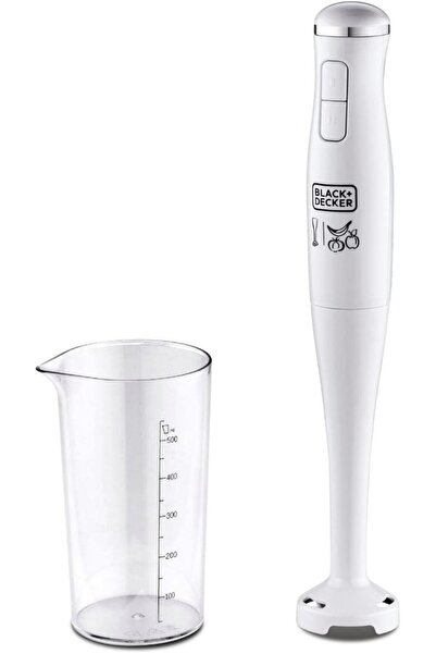 Generic خلاط يدوي بلاك + ديكر بقوة 300 واط وسرعتين مع كوب معاير، أبيض - Sb250...